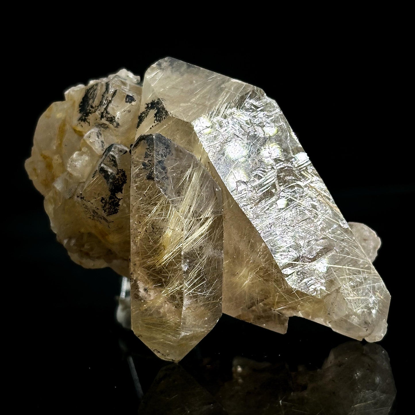 Rutile Included Quartz | Golden Rutilated Crystal Cluster, Mineral Specimen from Brazil