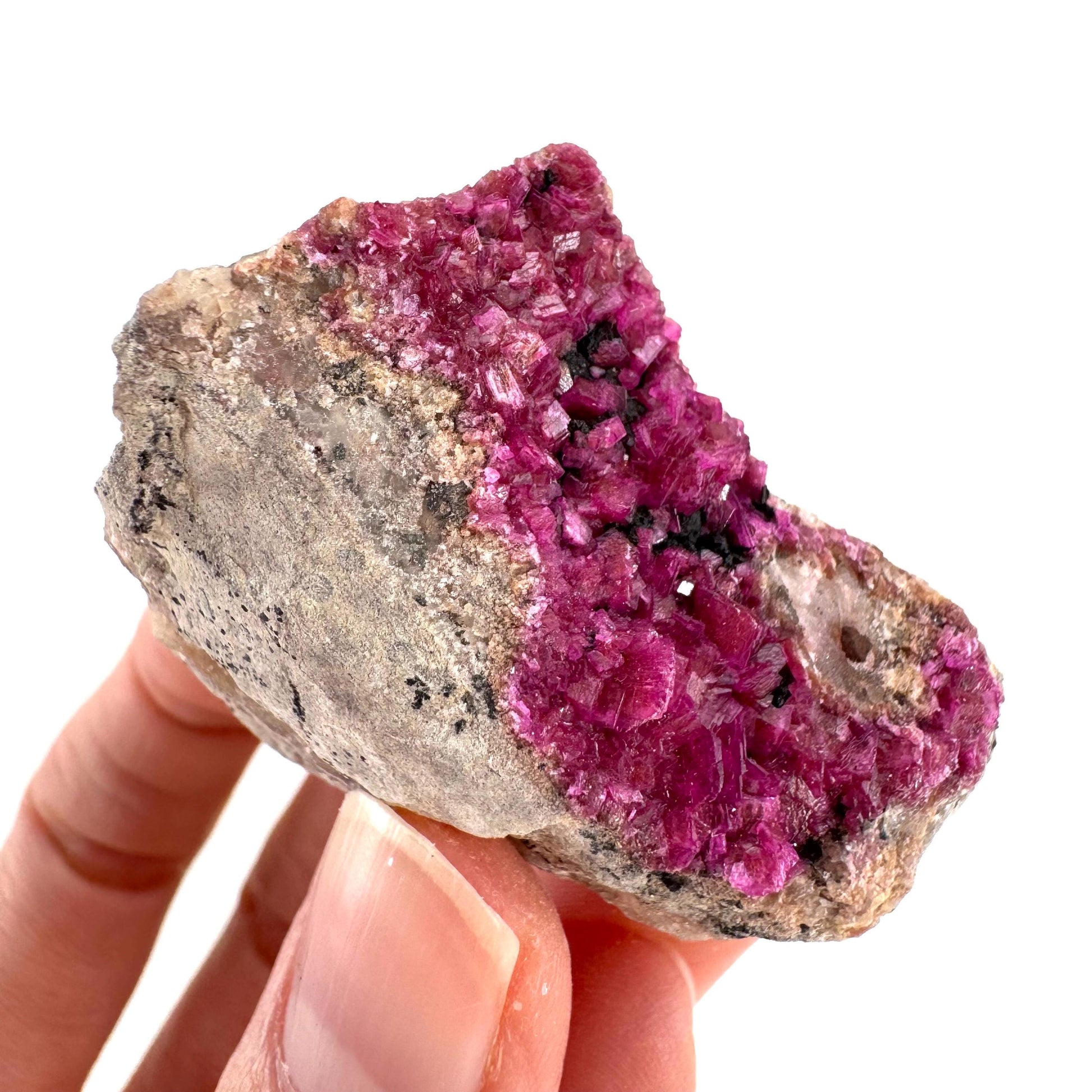 Cobaltoan Calcite | natural pink crystal cluster, mineral specimen