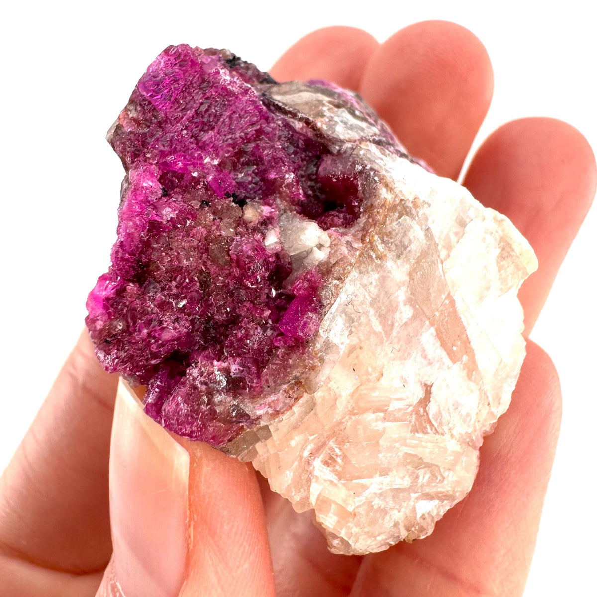 Cobaltoan Calcite | natural pink crystal cluster, mineral specimen