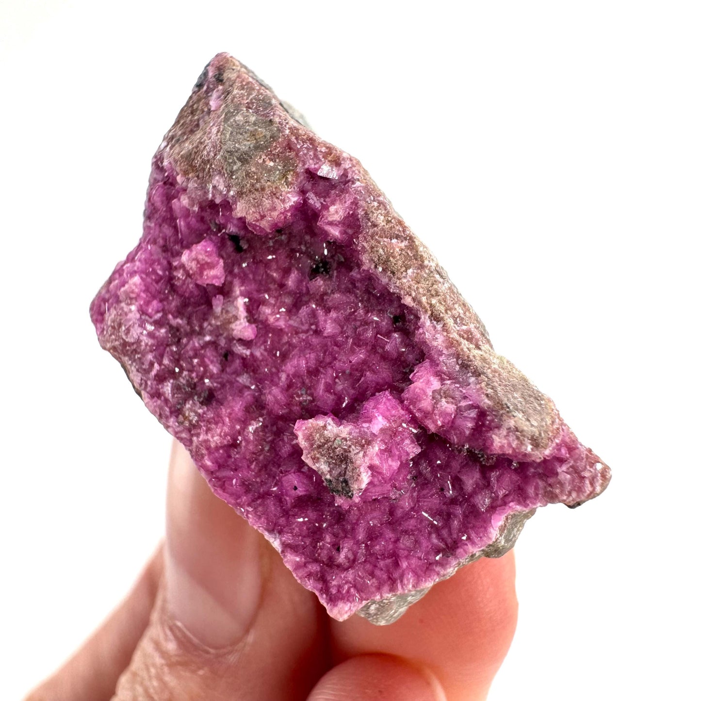 Cobaltoan Calcite | natural pink crystal cluster, mineral specimen