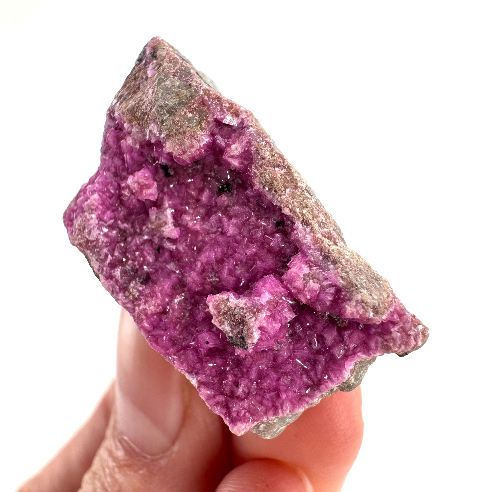 Cobaltoan Calcite | natural pink crystal cluster, mineral specimen