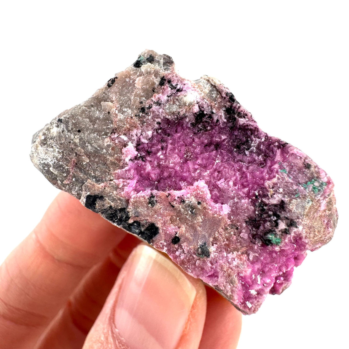 Cobaltoan Calcite | natural pink crystal cluster, mineral specimen