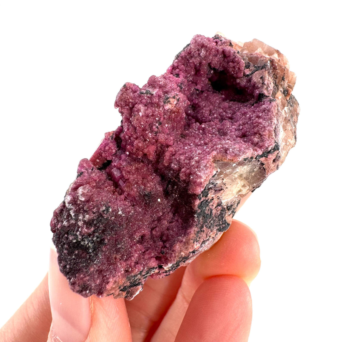 Cobaltoan Calcite | natural pink crystal cluster, mineral specimen