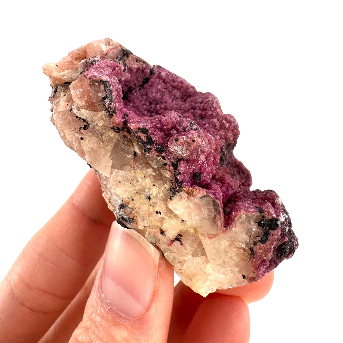Cobaltoan Calcite | natural pink crystal cluster, mineral specimen