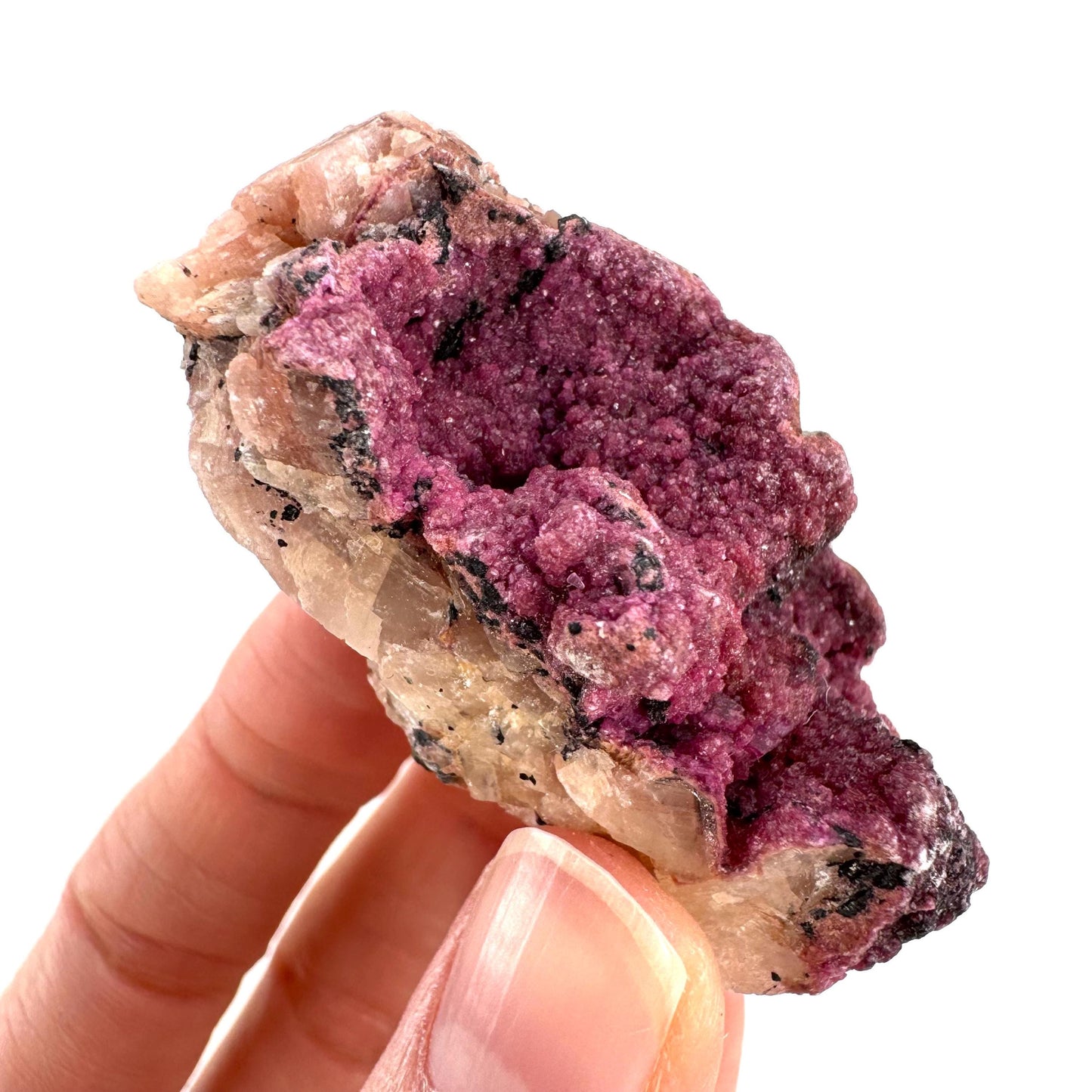 Cobaltoan Calcite | natural pink crystal cluster, mineral specimen