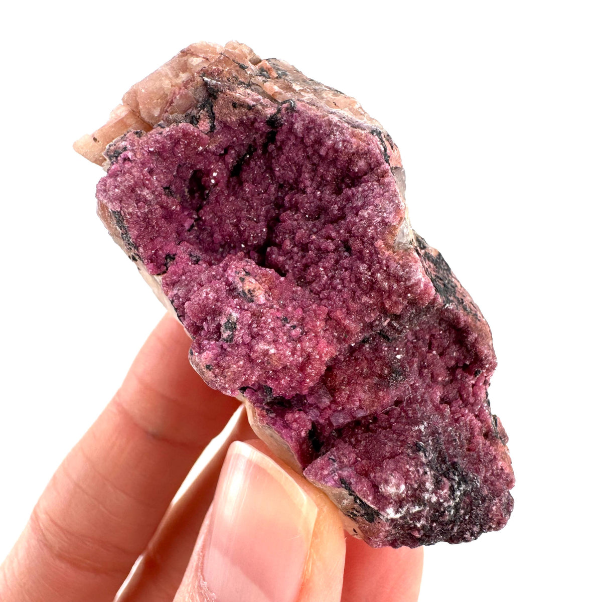 Cobaltoan Calcite | natural pink crystal cluster, mineral specimen