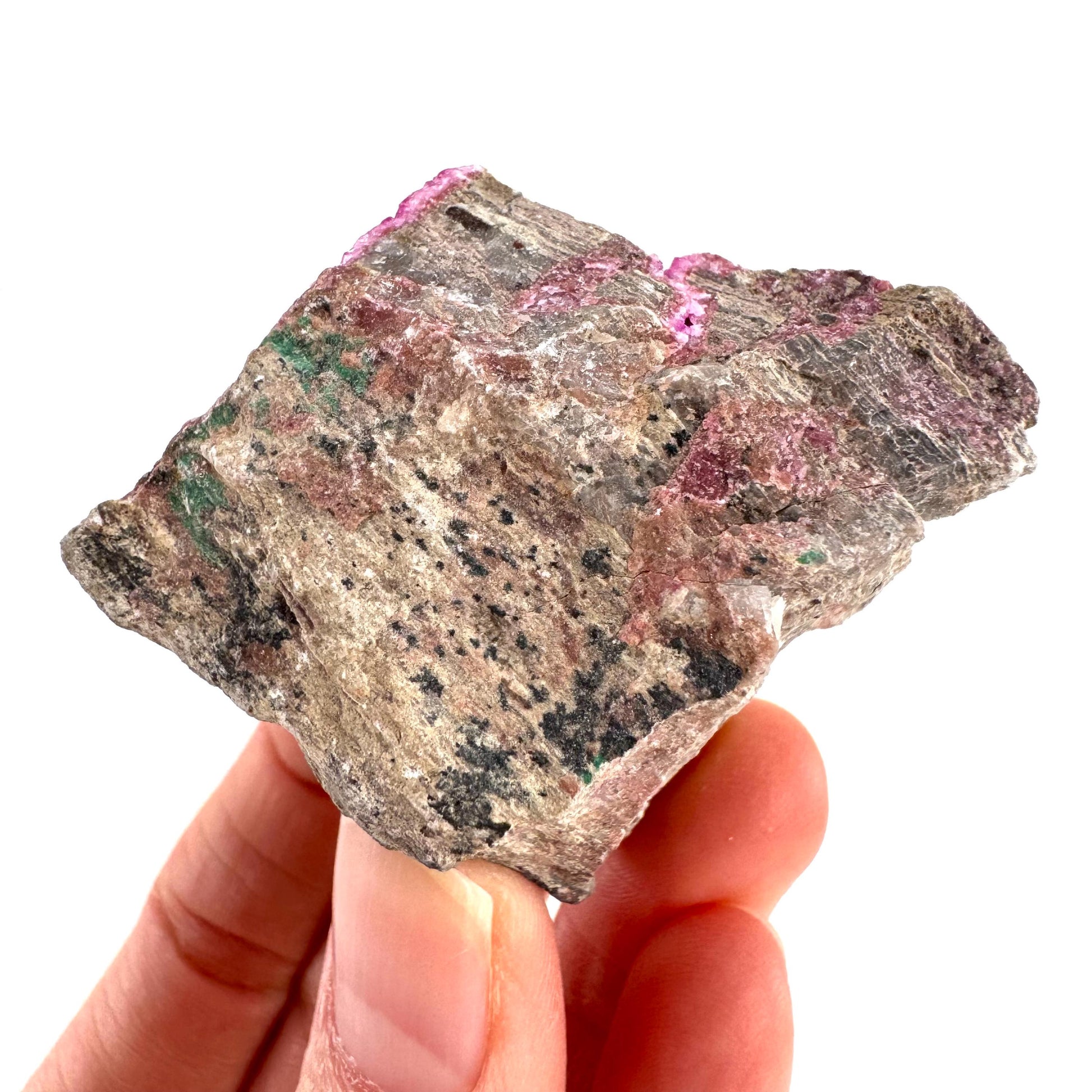Cobaltoan Calcite | natural pink crystal cluster, mineral specimen