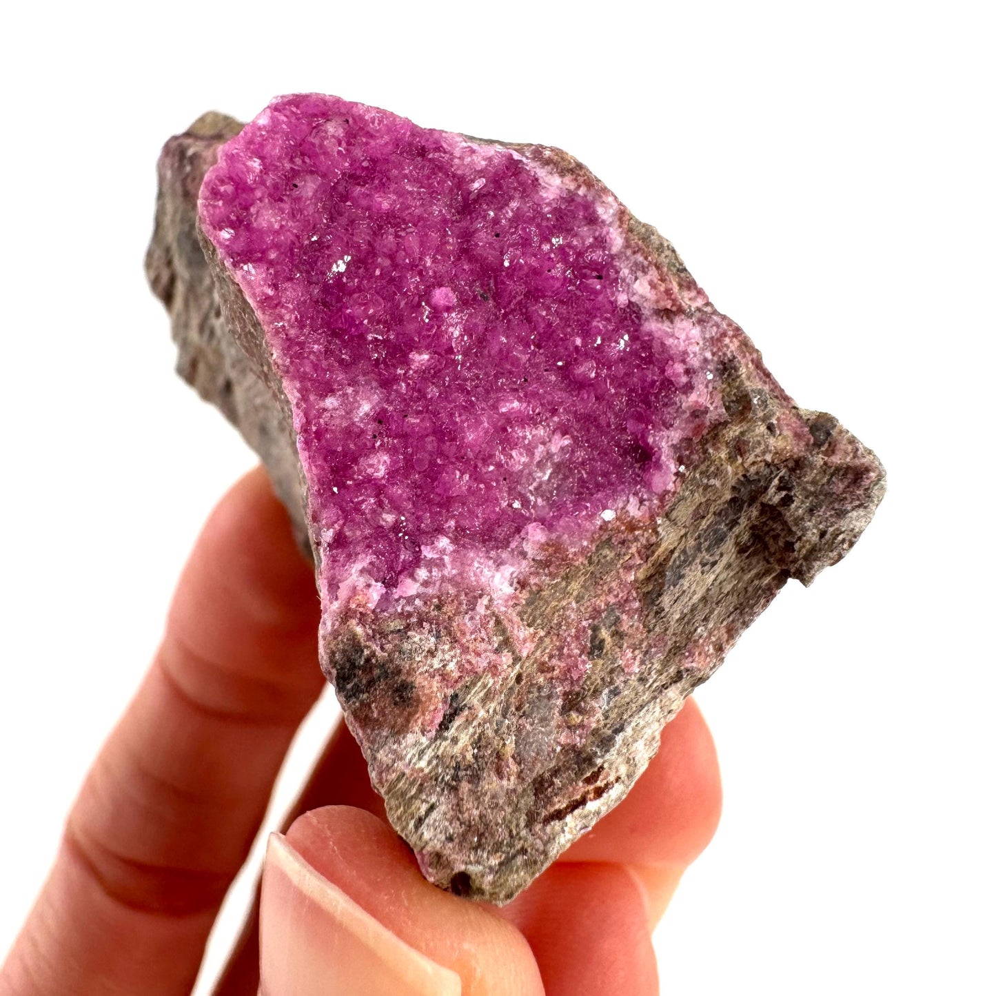 Cobaltoan Calcite | natural pink crystal cluster, mineral specimen