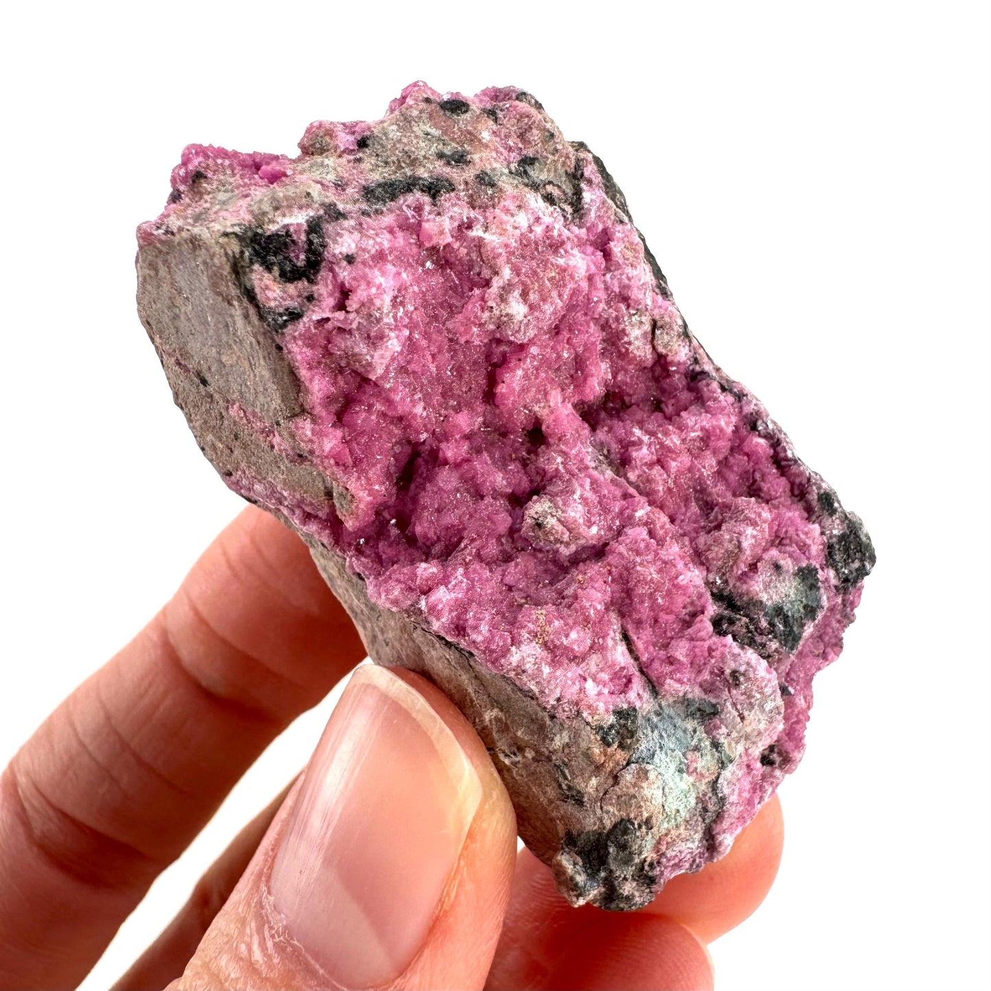 Cobaltoan Calcite | natural pink crystal cluster, mineral specimen