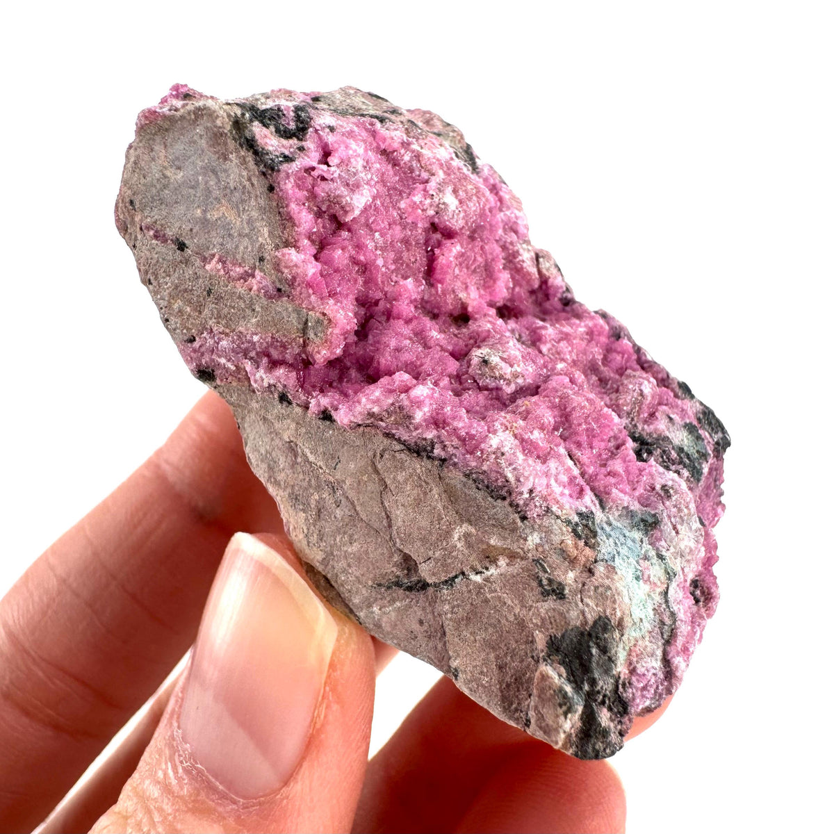Cobaltoan Calcite | natural pink crystal cluster, mineral specimen