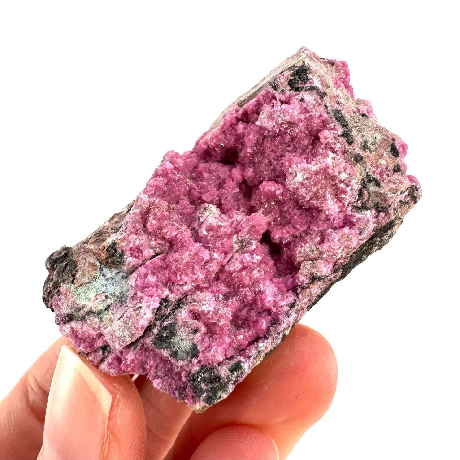 Cobaltoan Calcite | natural pink crystal cluster, mineral specimen