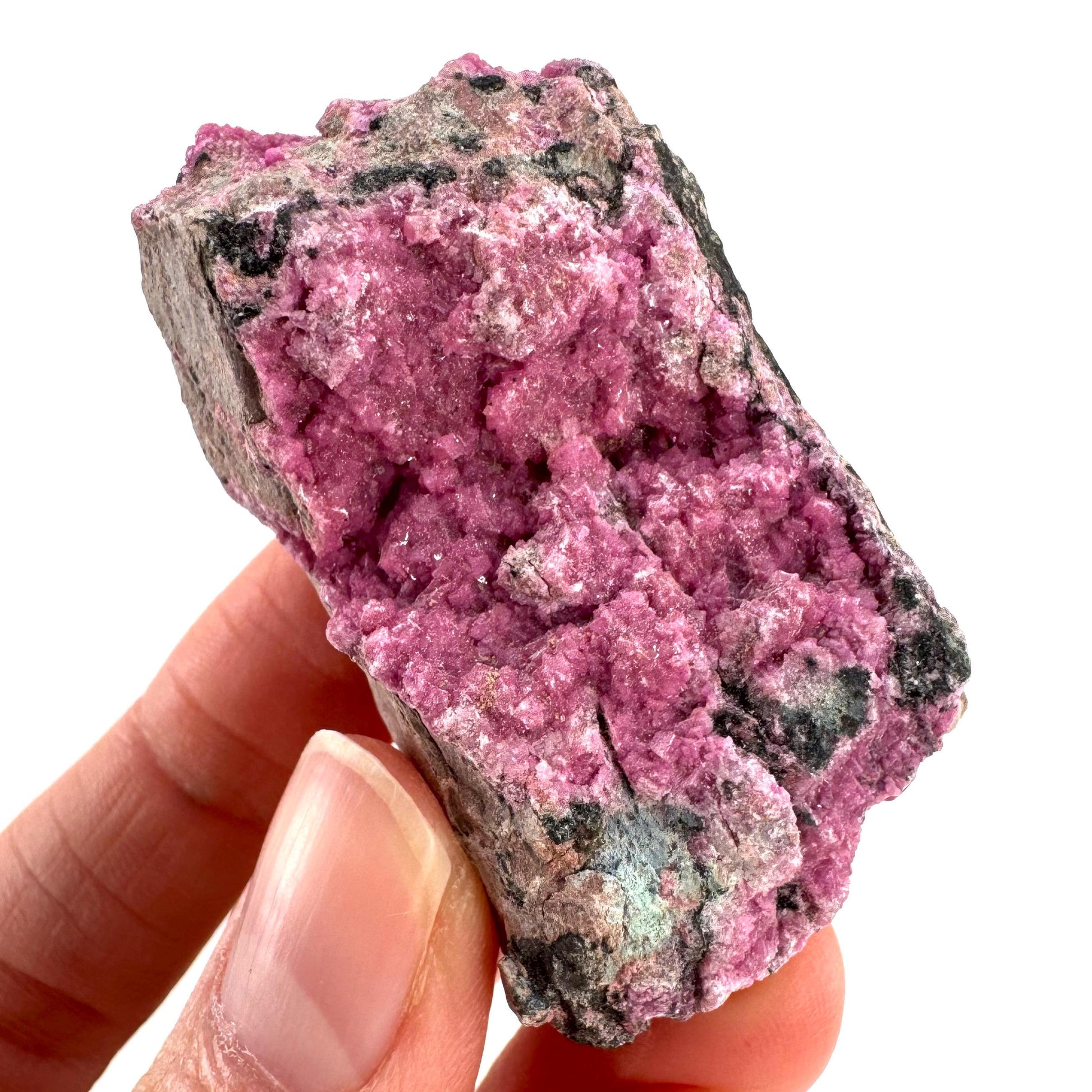 Cobaltoan Calcite | natural pink crystal cluster, mineral specimen