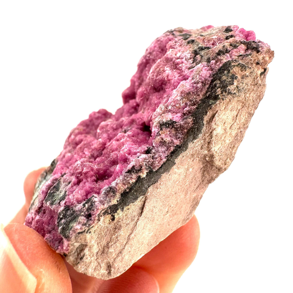 Cobaltoan Calcite | natural pink crystal cluster, mineral specimen