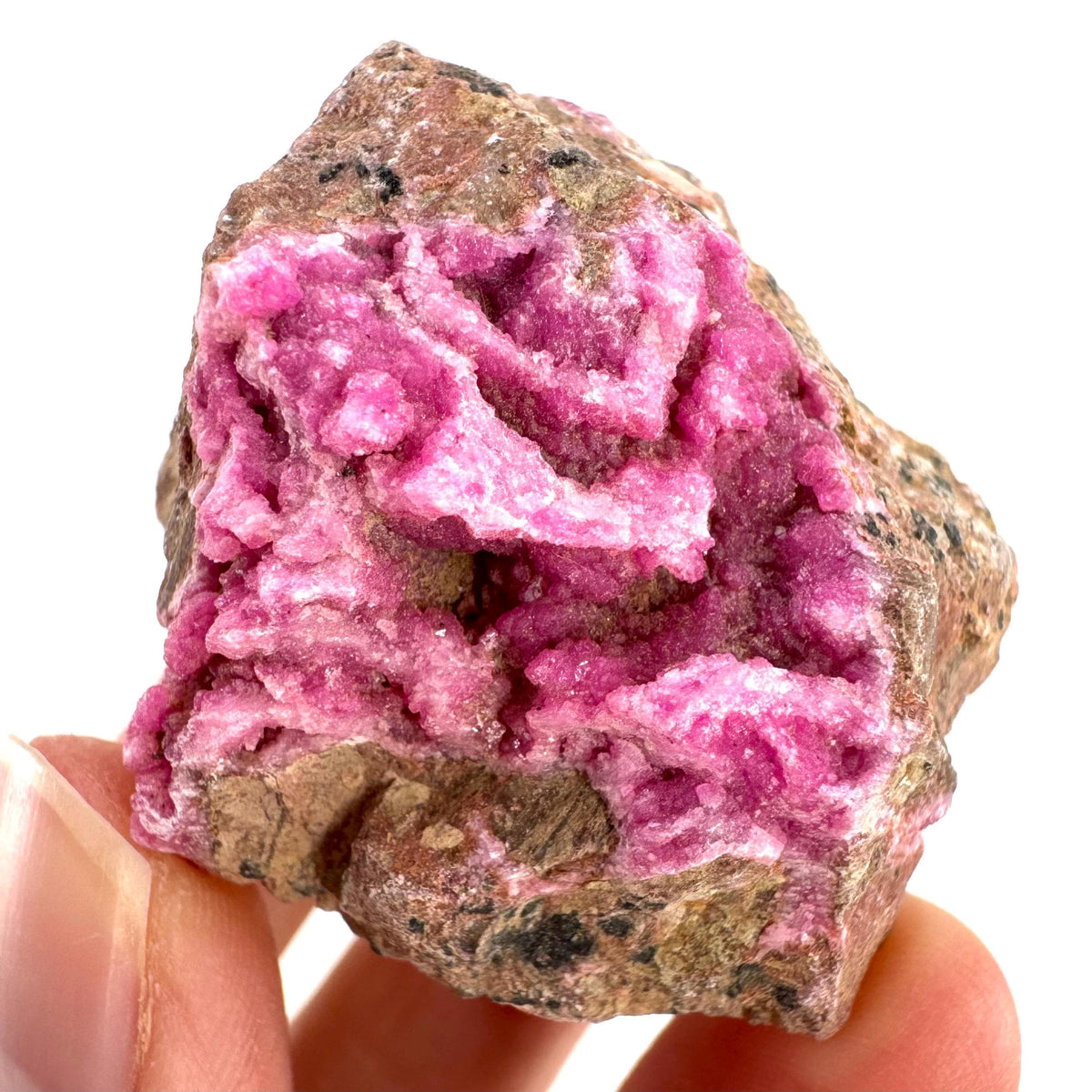 Cobaltoan Calcite | natural pink crystal cluster, mineral specimen