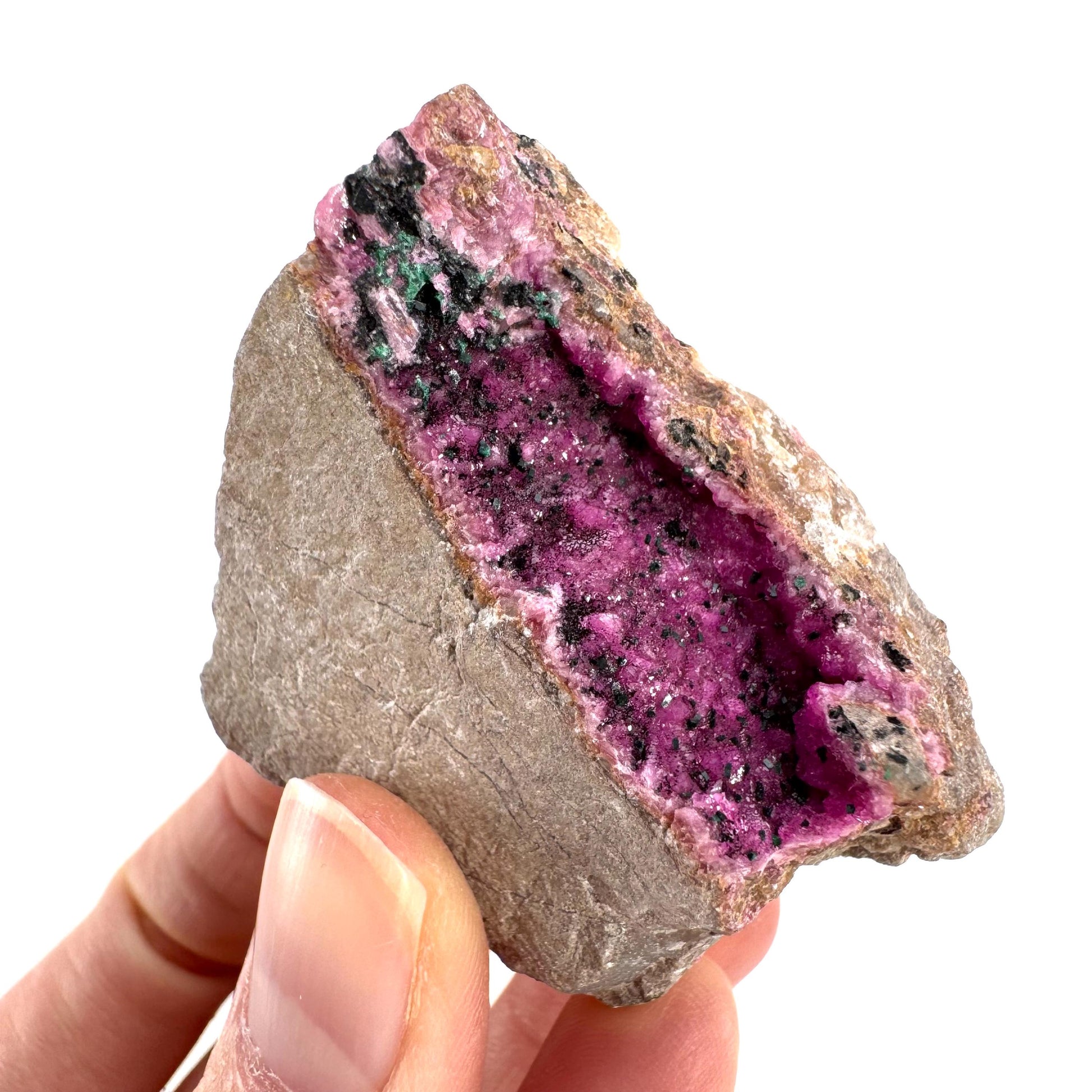 Cobaltoan Calcite | natural pink crystal cluster, mineral specimen