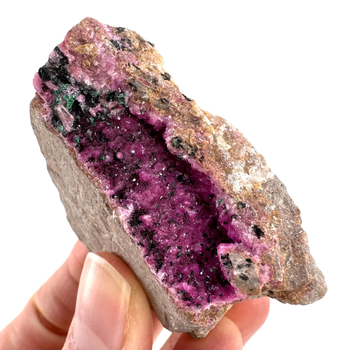 Cobaltoan Calcite | natural pink crystal cluster, mineral specimen