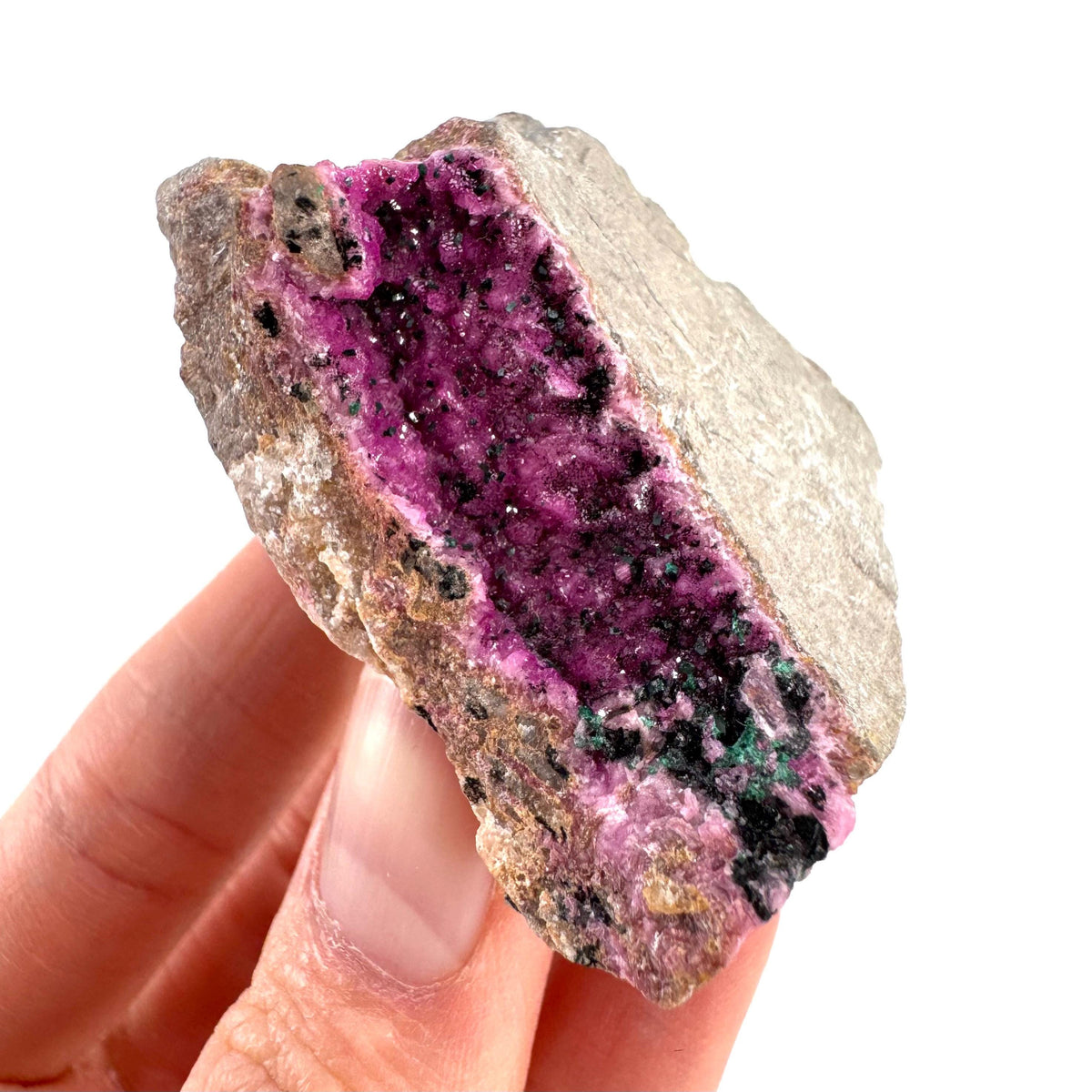 Cobaltoan Calcite | natural pink crystal cluster, mineral specimen
