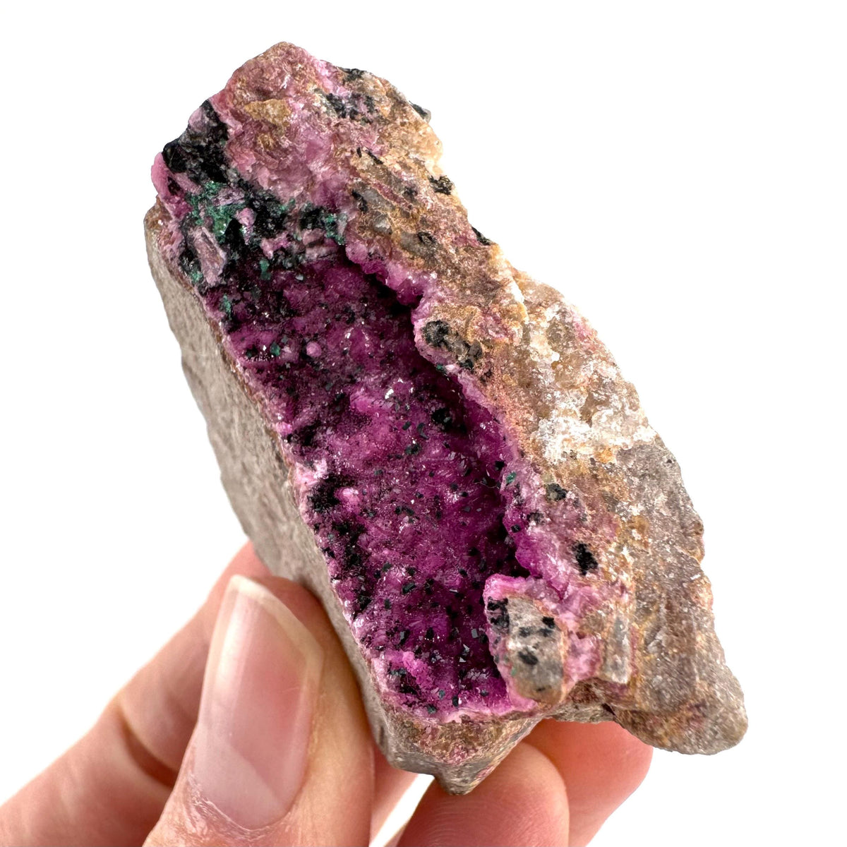 Cobaltoan Calcite | natural pink crystal cluster, mineral specimen