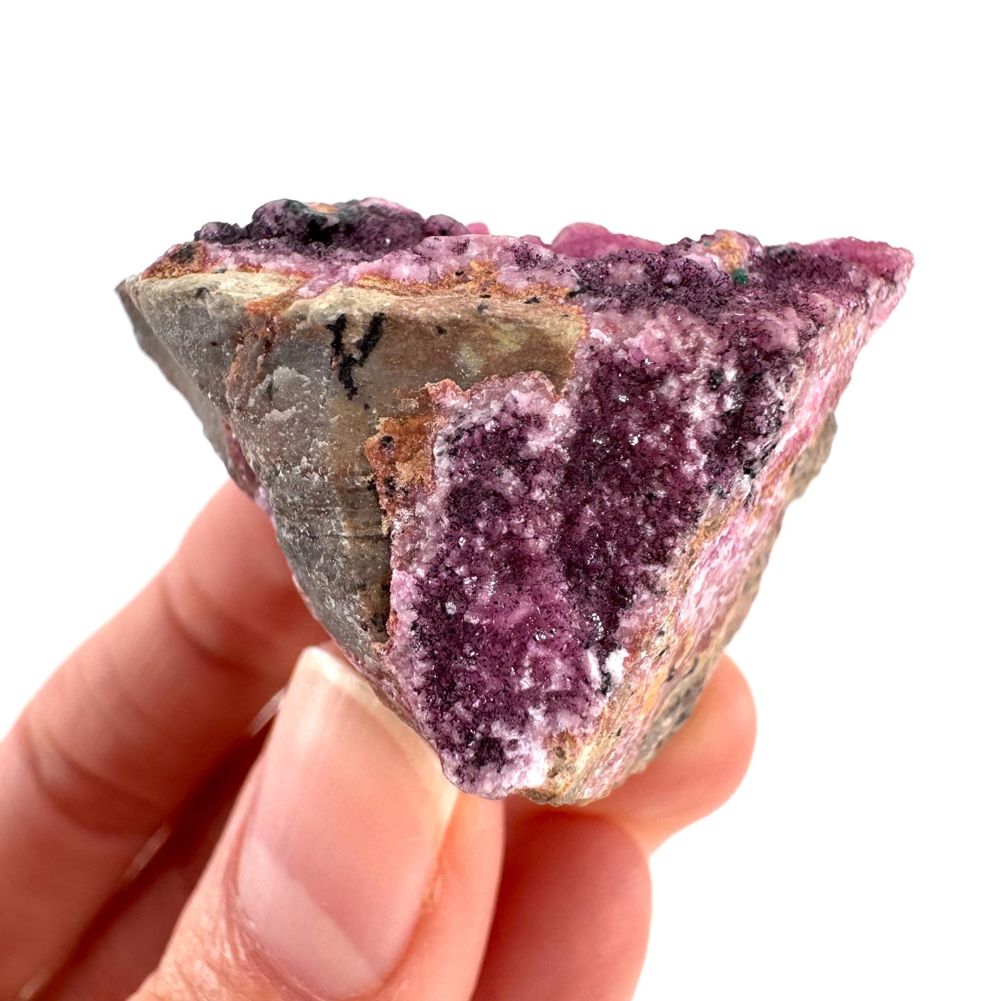 Cobaltoan Calcite | natural pink crystal cluster, mineral specimen