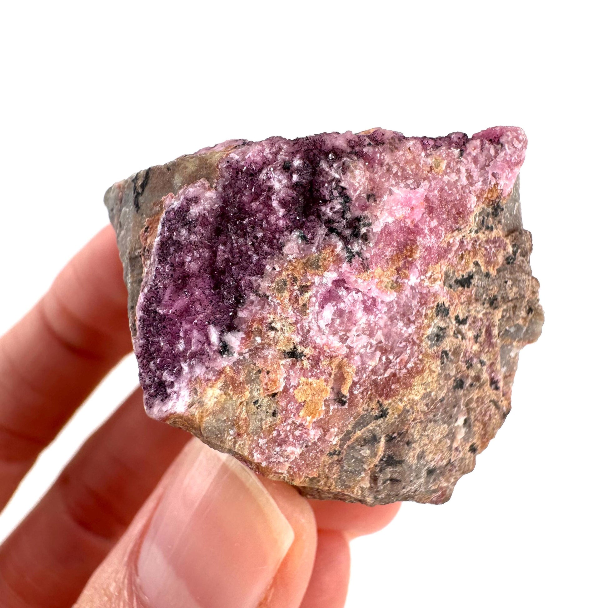 Cobaltoan Calcite | natural pink crystal cluster, mineral specimen