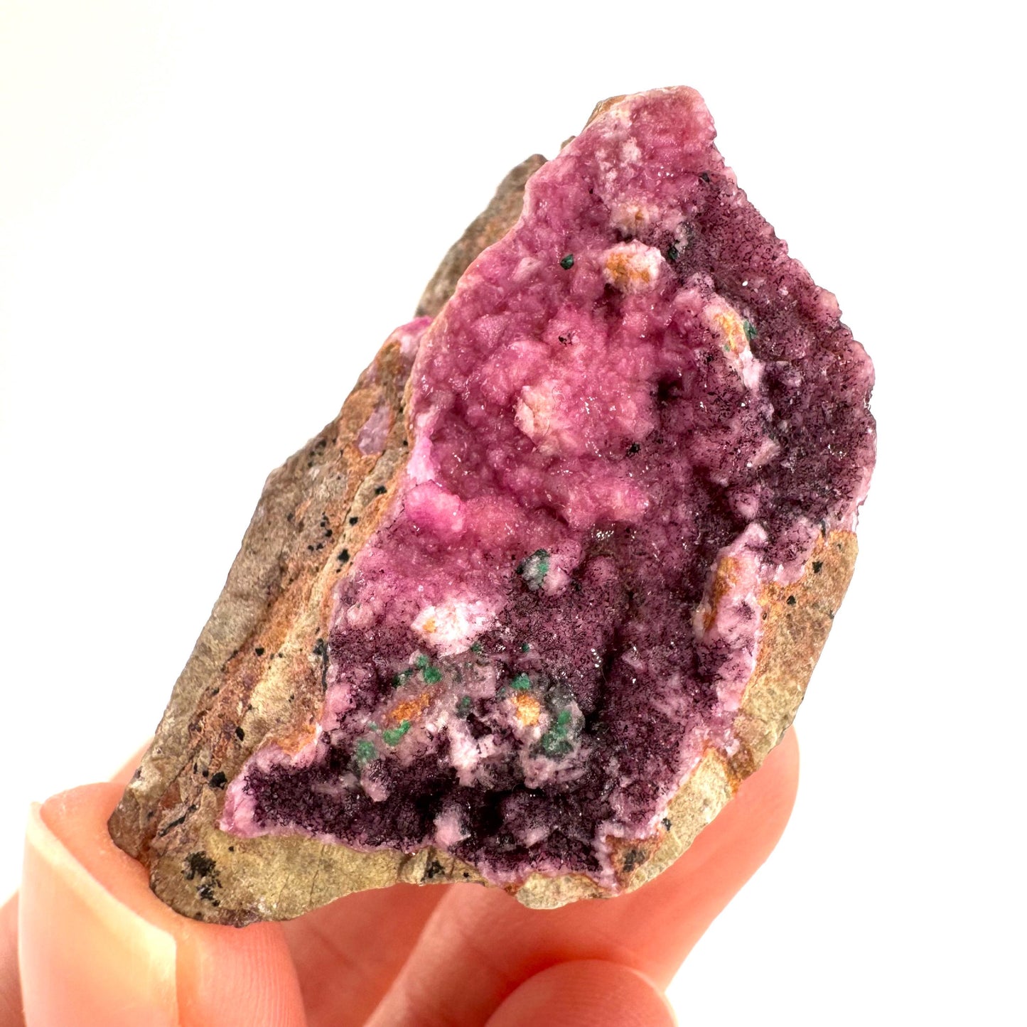 Cobaltoan Calcite | natural pink crystal cluster, mineral specimen