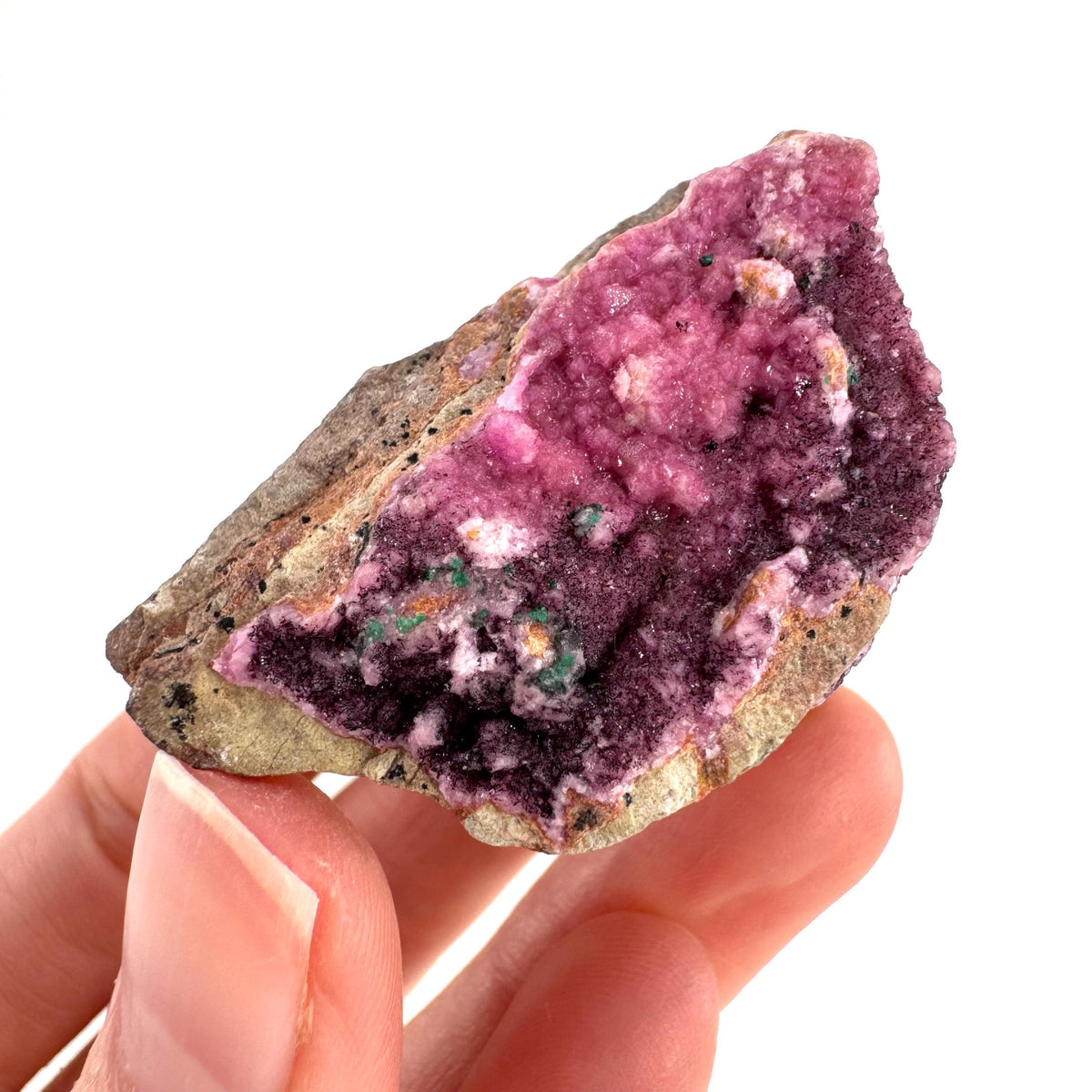 Cobaltoan Calcite | natural pink crystal cluster, mineral specimen