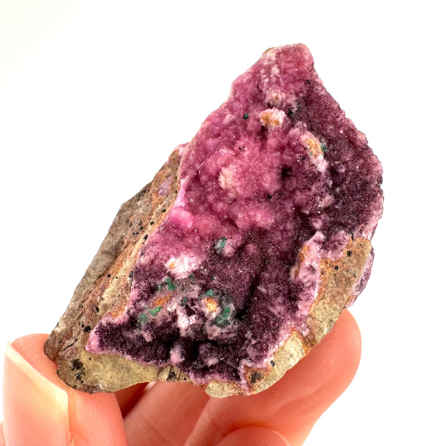 Cobaltoan Calcite | natural pink crystal cluster, mineral specimen