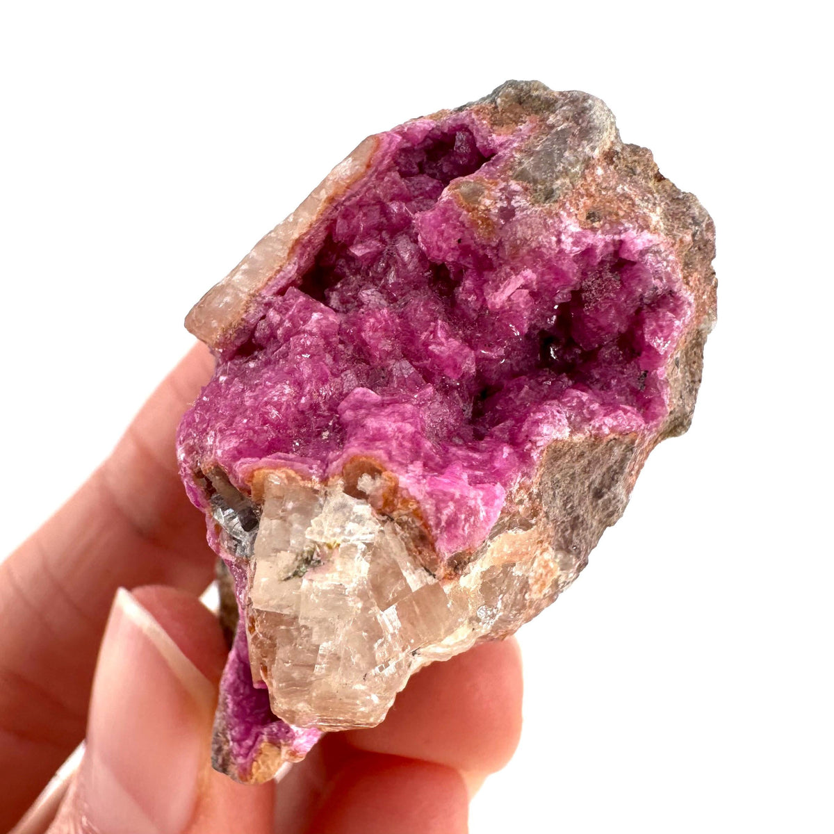 Cobaltoan Calcite | natural pink crystal cluster, mineral specimen