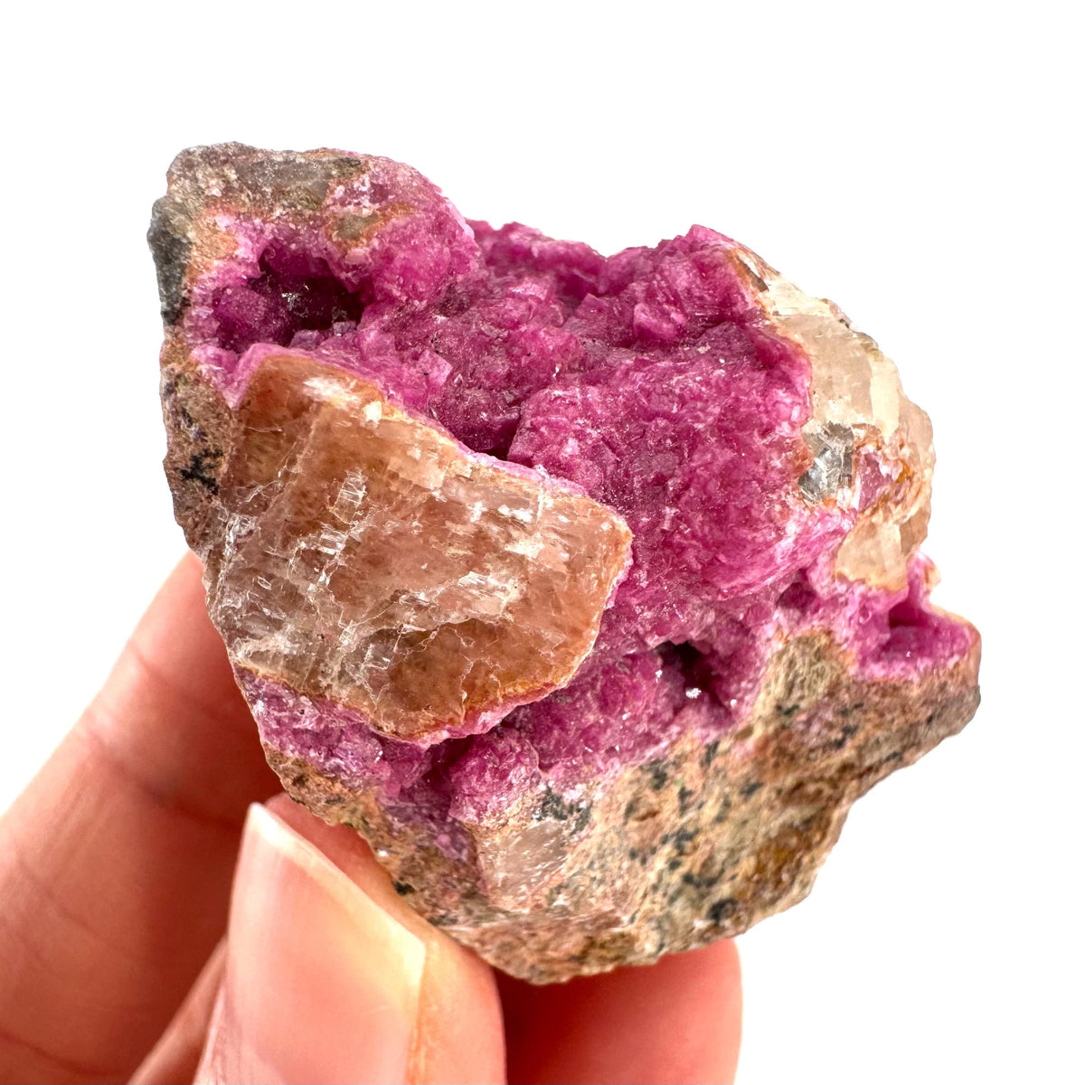 Cobaltoan Calcite | natural pink crystal cluster, mineral specimen