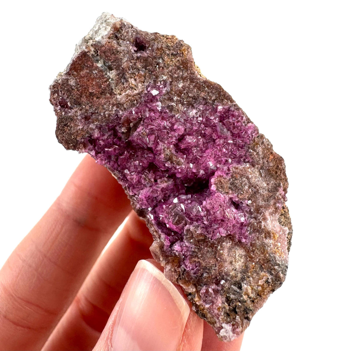 Cobaltoan Calcite | natural pink crystal cluster, mineral specimen