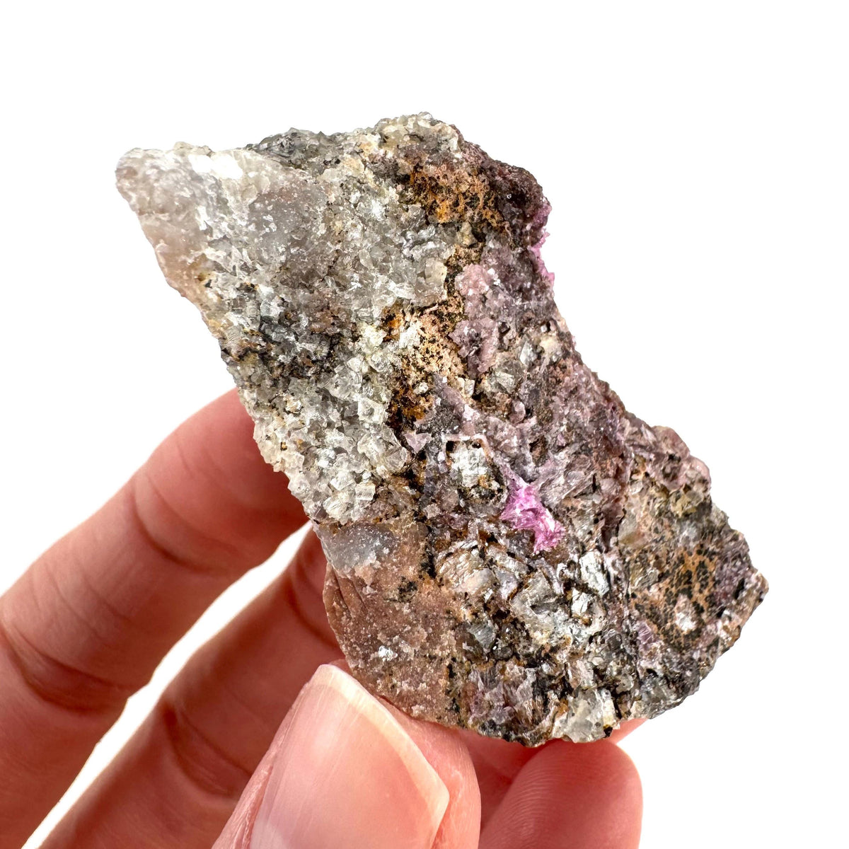 Cobaltoan Calcite | natural pink crystal cluster, mineral specimen