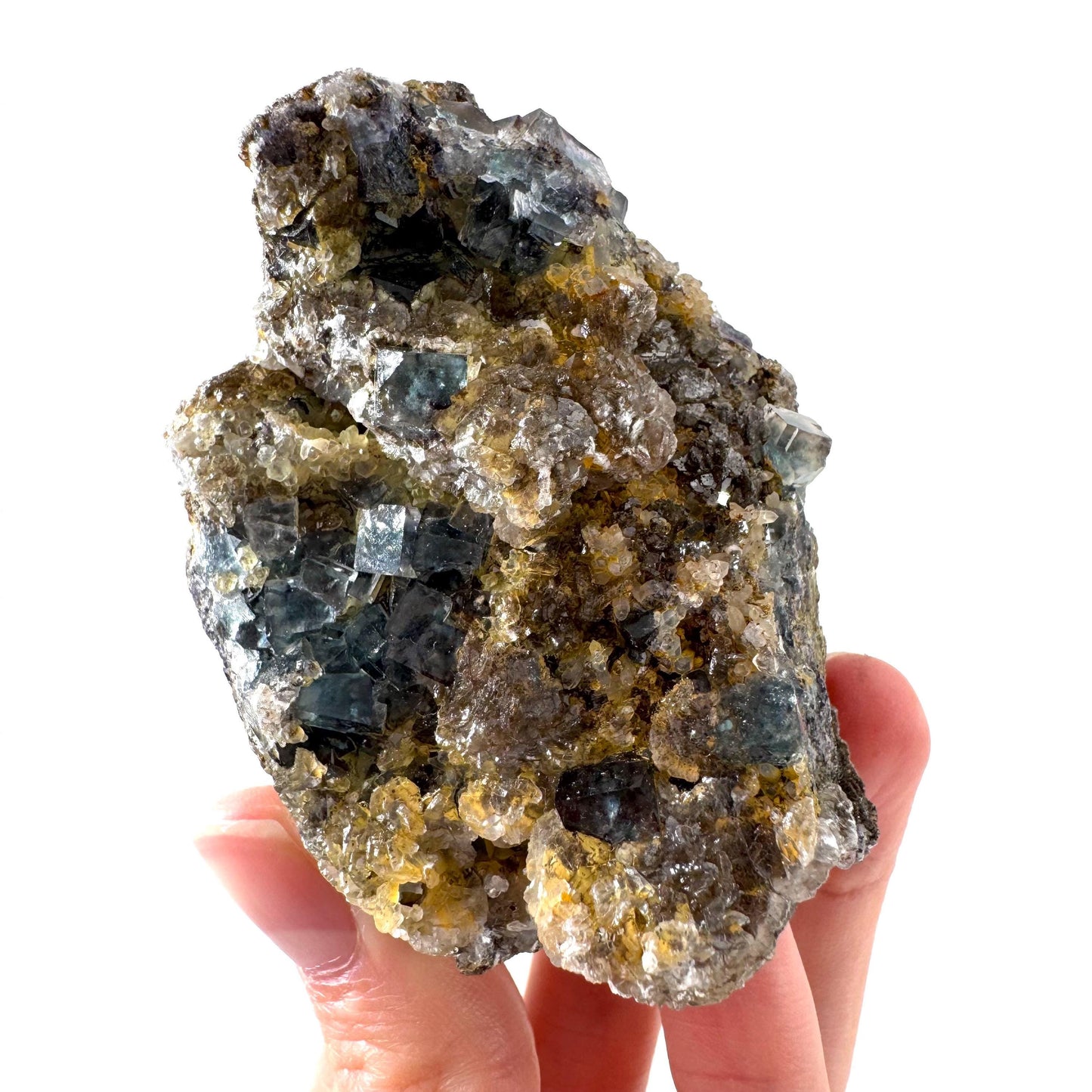 Okorusu Fluorite | blue crystal cluster, mineral specimen from Namibia