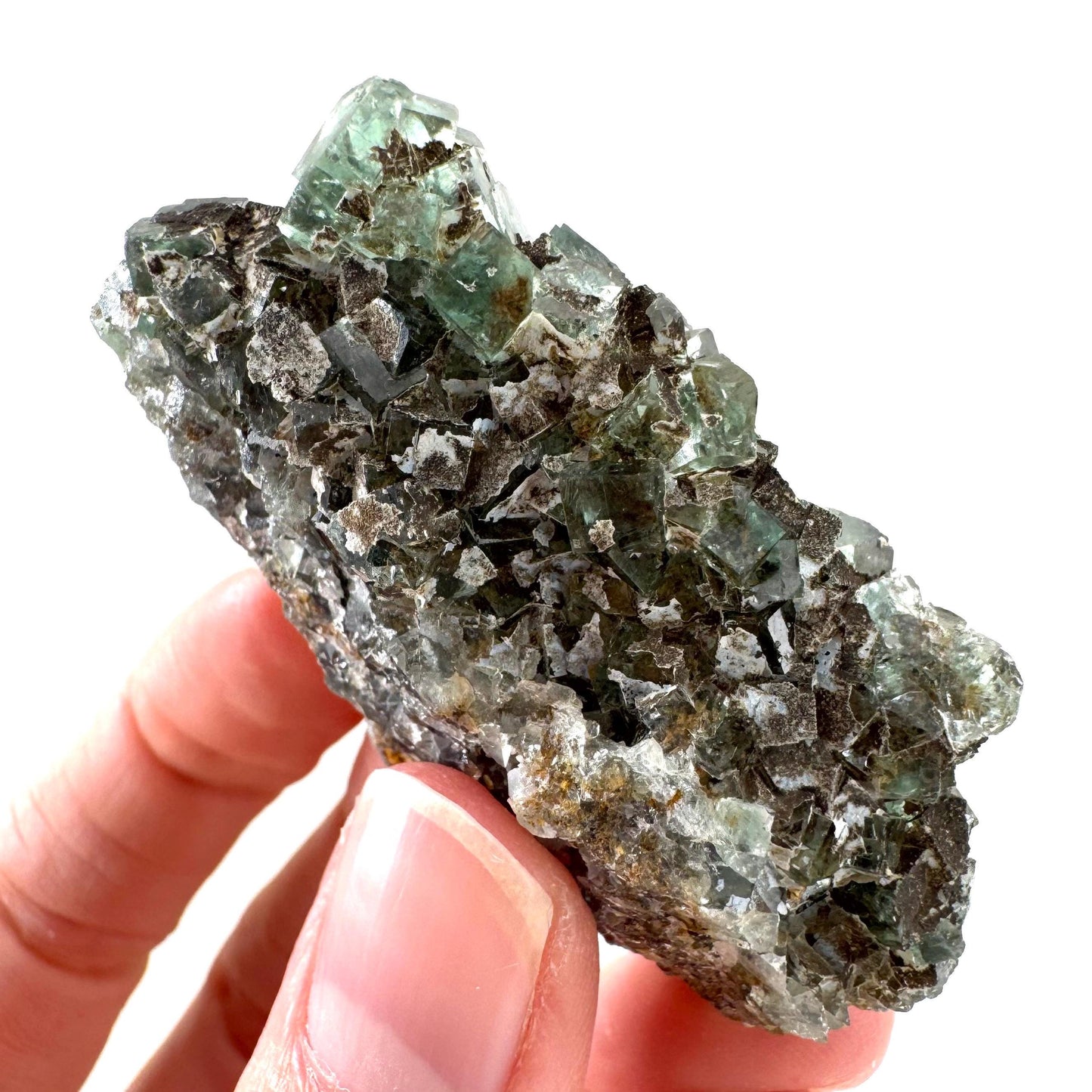 Okorusu Fluorite | green crystal cluster, mineral specimen from Namibia