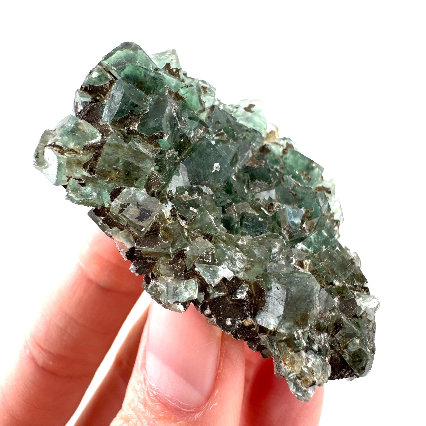 Okorusu Fluorite | green crystal cluster, mineral specimen from Namibia