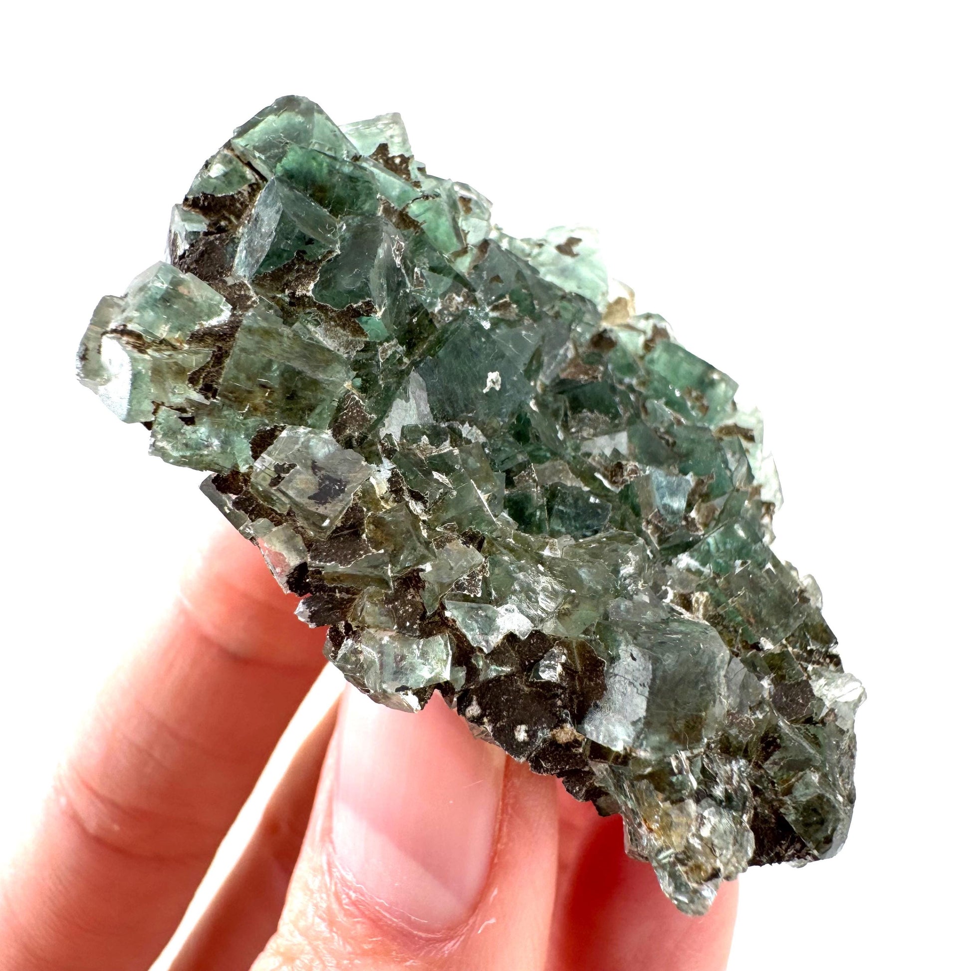 Okorusu Fluorite | green crystal cluster, mineral specimen from Namibia