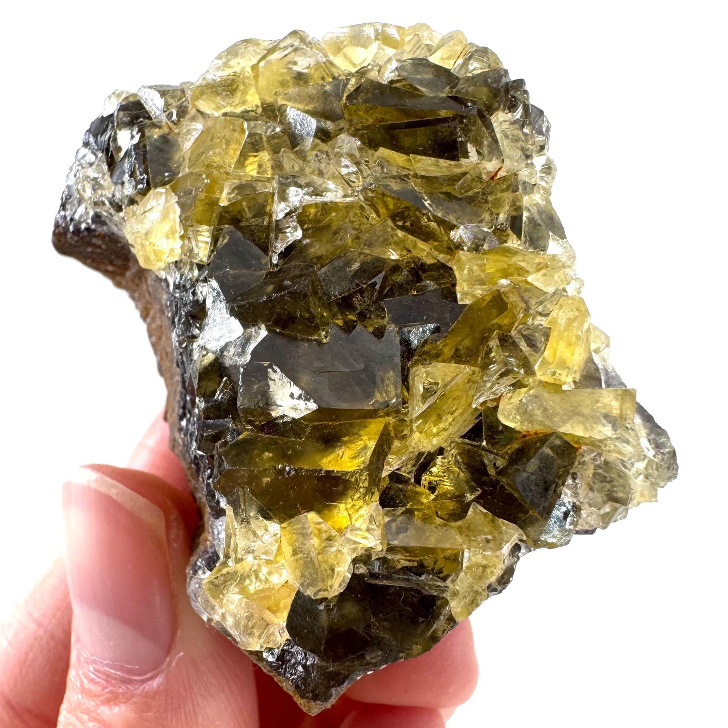 Okorusu Fluorite | “Honey Pocket” yellow crystal cluster, mineral specimen from Namibia