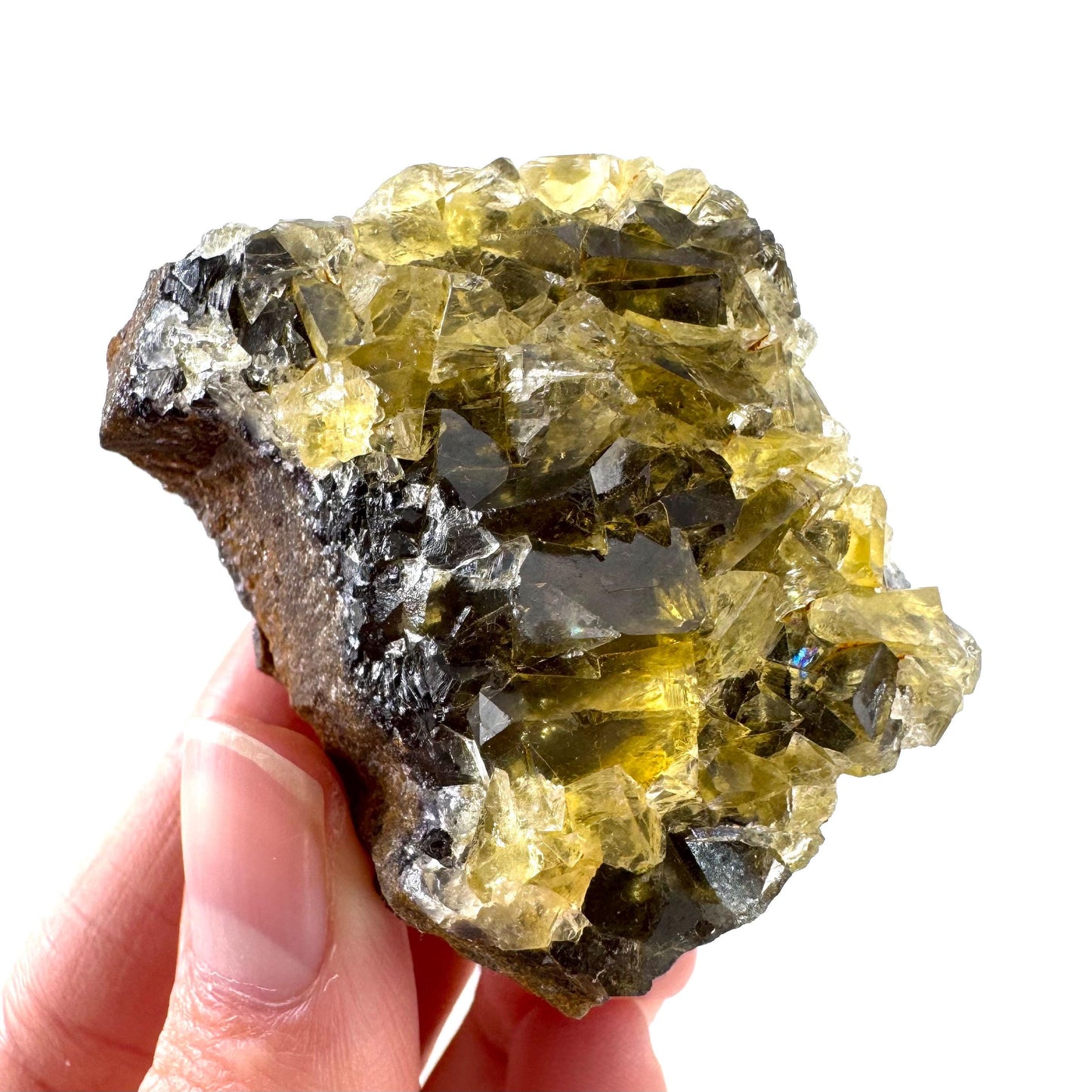 Okorusu Fluorite | “Honey Pocket” yellow crystal cluster, mineral specimen from Namibia