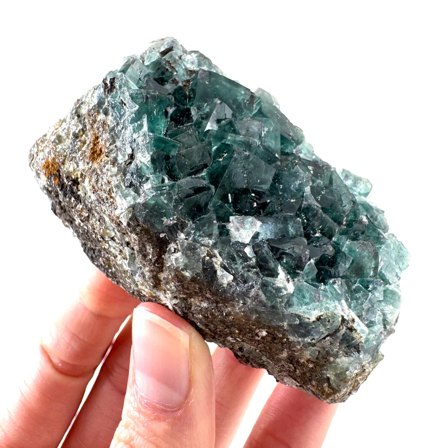 Okorusu Fluorite | blue-green crystal cluster, mineral specimen from Namibia