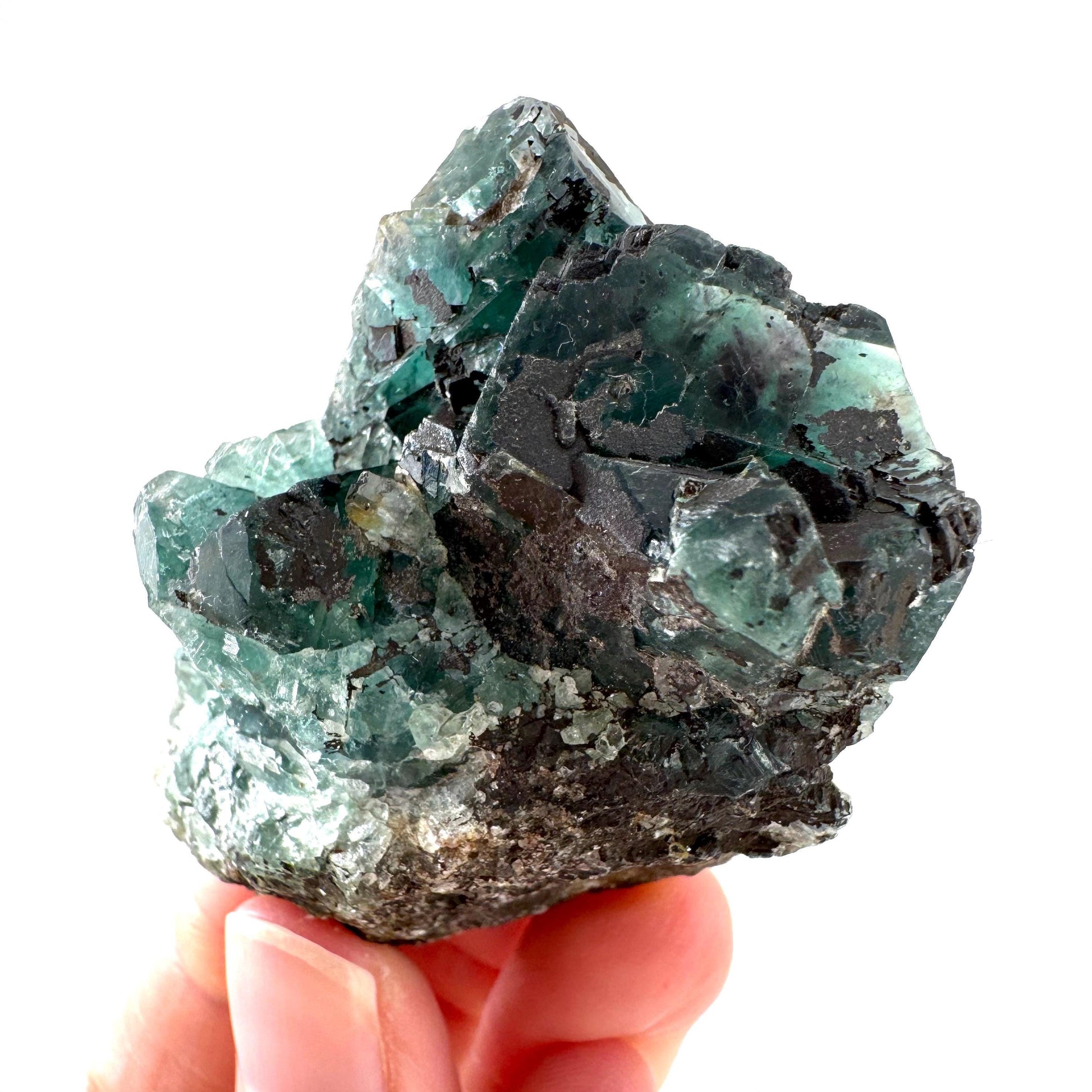 Okorusu Fluorite | blue-green crystal cluster, mineral specimen from Namibia