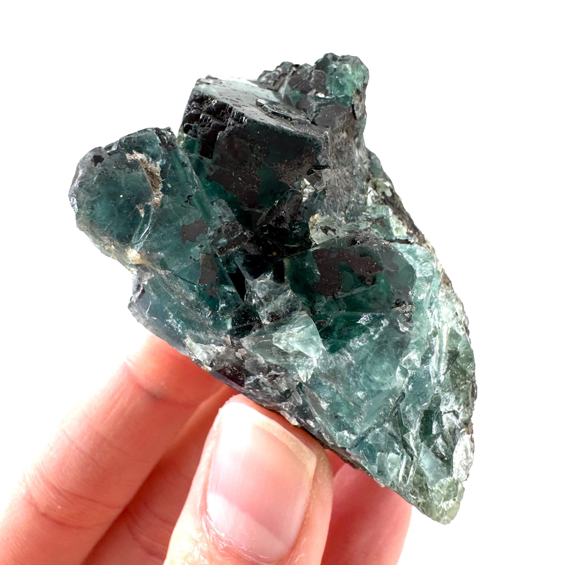 Okorusu Fluorite | blue-green crystal cluster, mineral specimen from Namibia