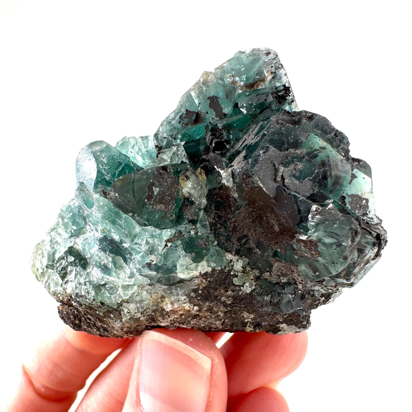 Okorusu Fluorite | blue-green crystal cluster, mineral specimen from Namibia
