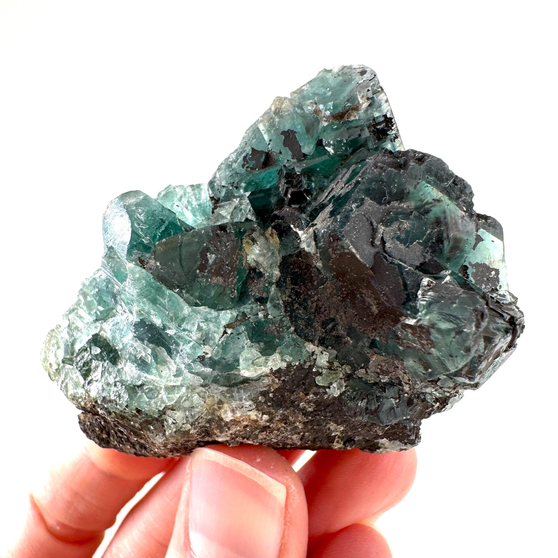 Okorusu Fluorite | blue-green crystal cluster, mineral specimen from Namibia