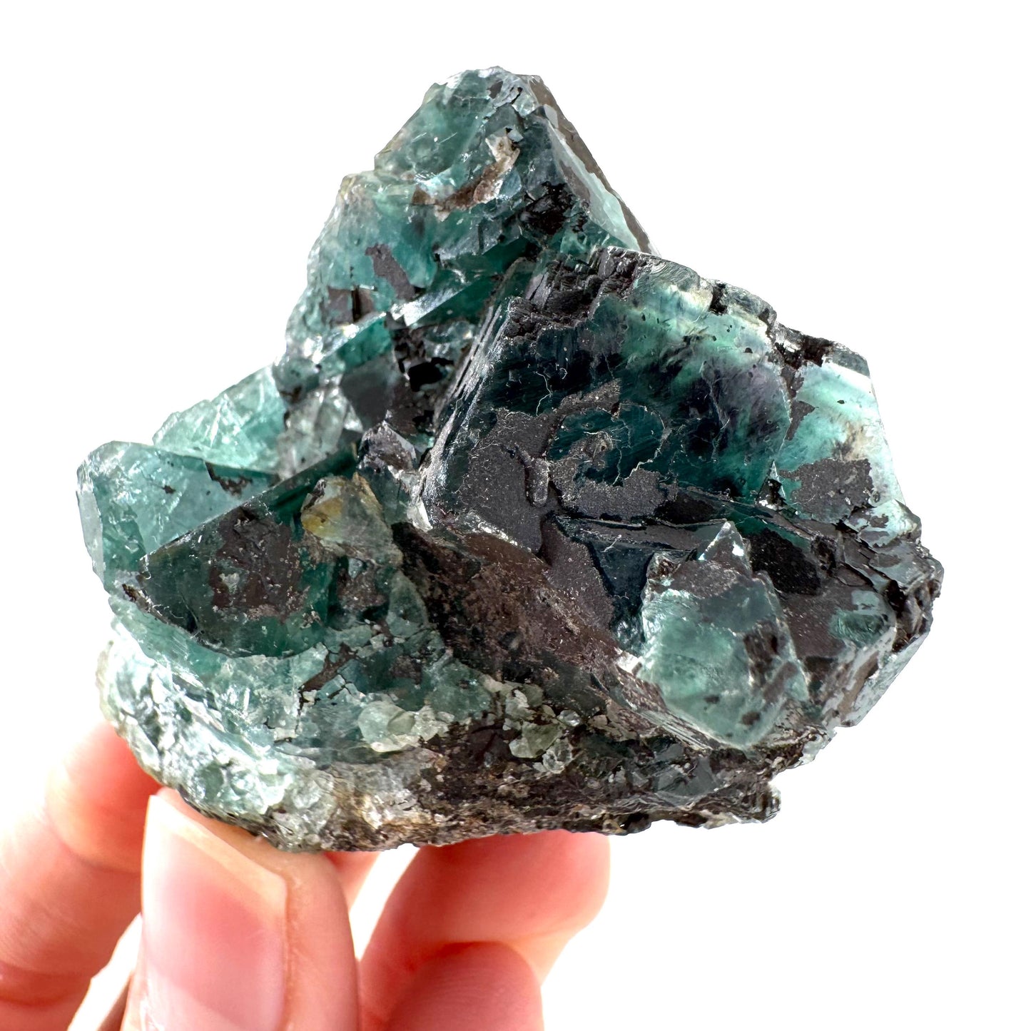 Okorusu Fluorite | blue-green crystal cluster, mineral specimen from Namibia