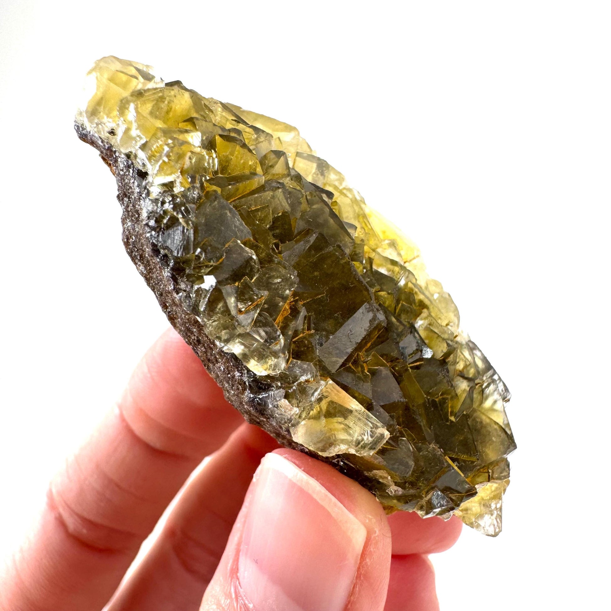 Okorusu Fluorite | “Honey Pocket” yellow crystal cluster, mineral specimen from Namibia