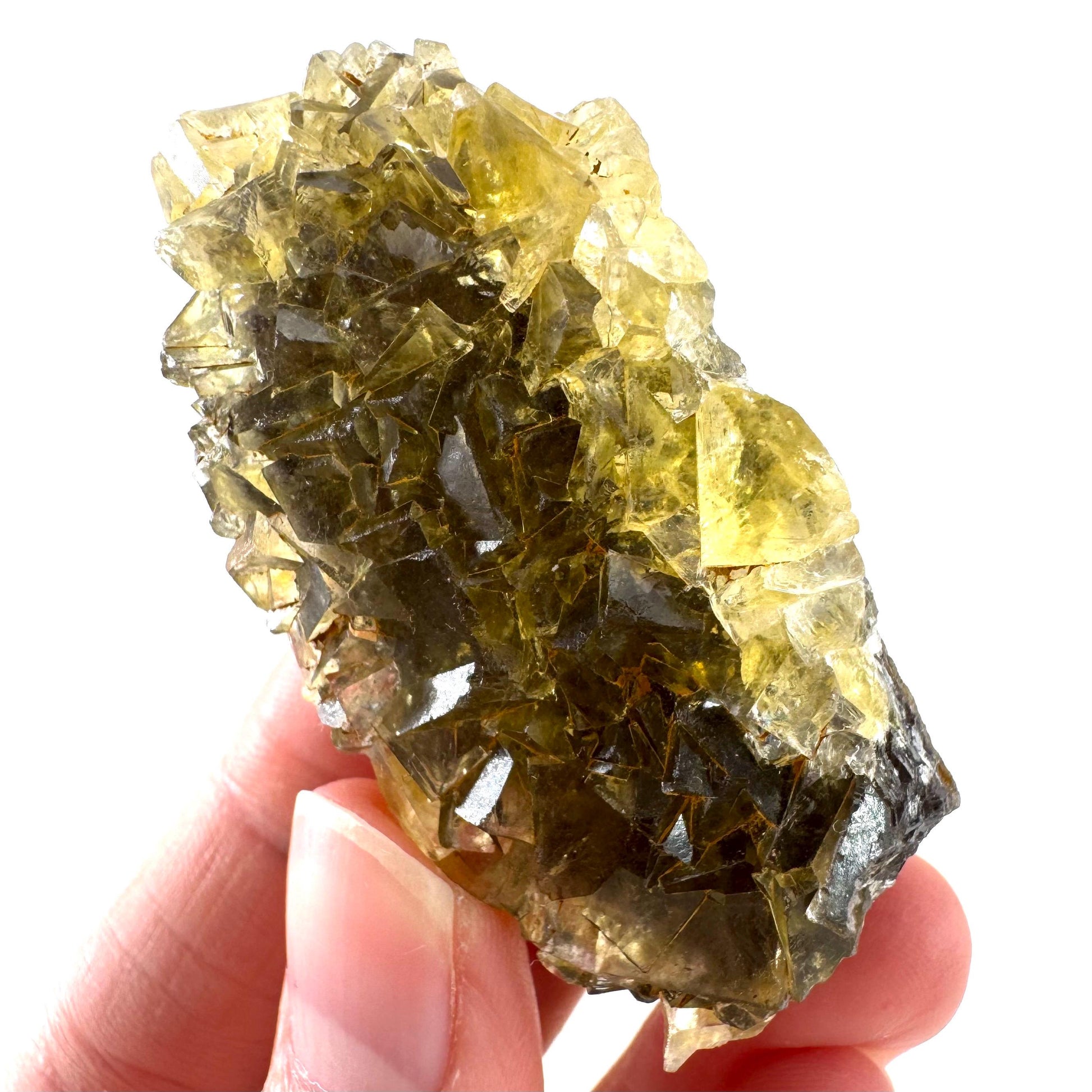Okorusu Fluorite | “Honey Pocket” yellow crystal cluster, mineral specimen from Namibia