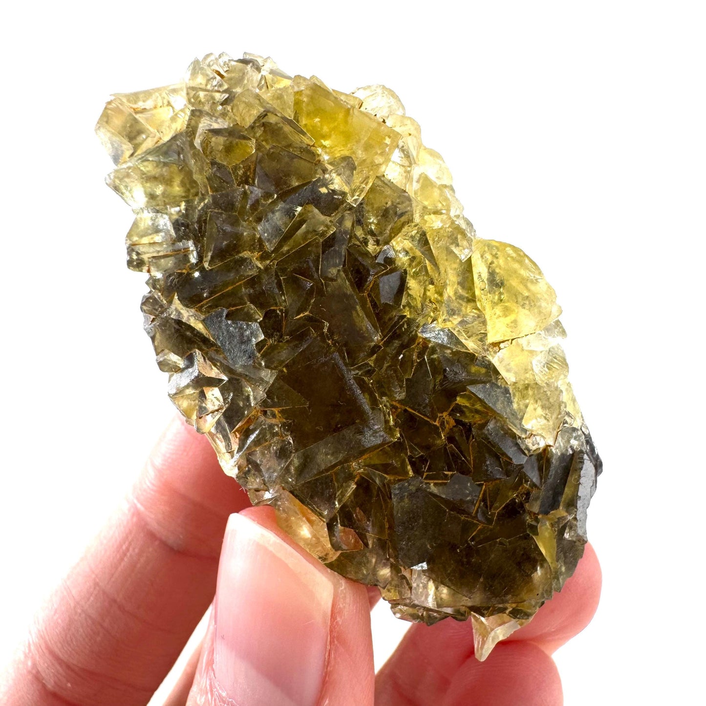 Okorusu Fluorite | “Honey Pocket” yellow crystal cluster, mineral specimen from Namibia