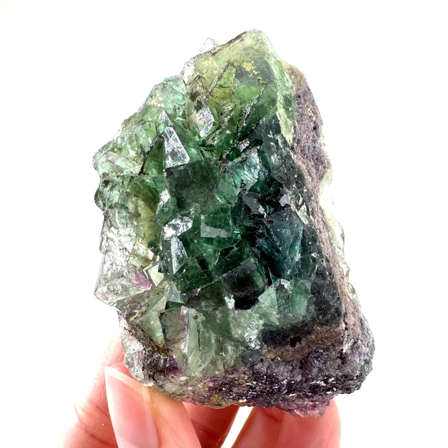 Okorusu Fluorite | green crystal cluster, mineral specimen from Namibia