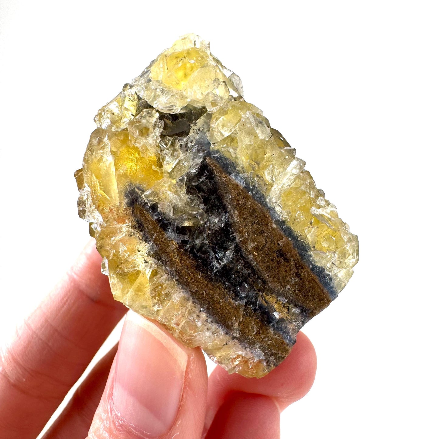 Okorusu Fluorite | “Honey Pocket” yellow crystal cluster, mineral specimen from Namibia