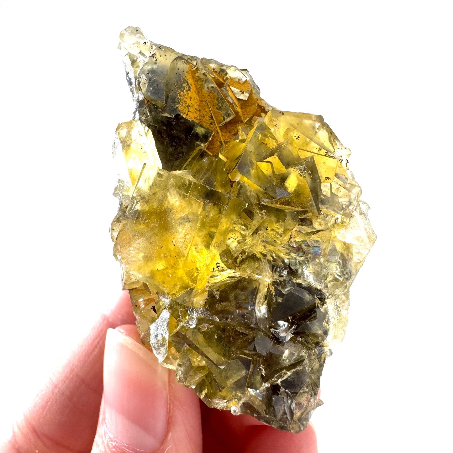 Okorusu Fluorite | “Honey Pocket” yellow crystal cluster, mineral specimen from Namibia