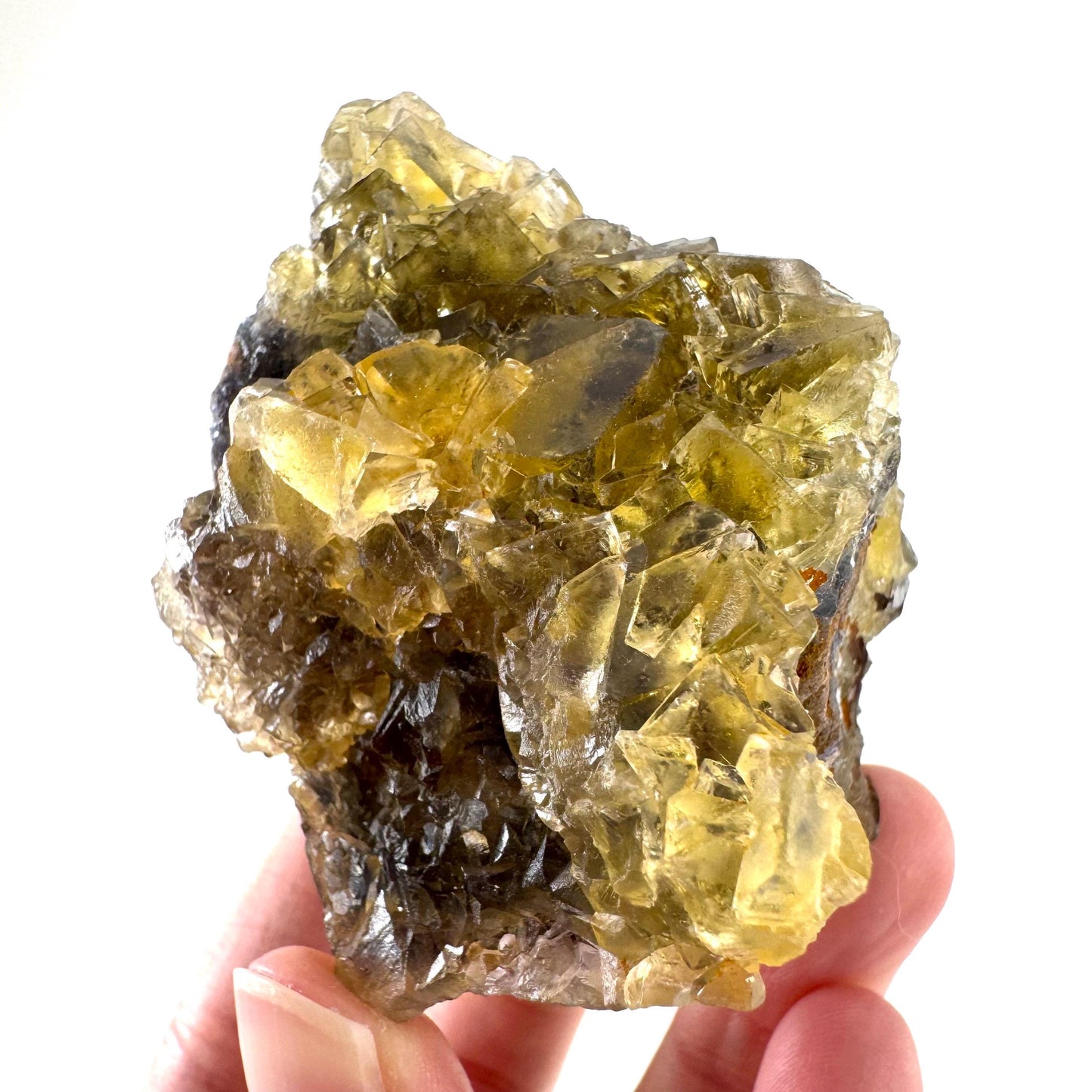 Okorusu Fluorite | “Honey Pocket” yellow crystal cluster, mineral specimen from Namibia